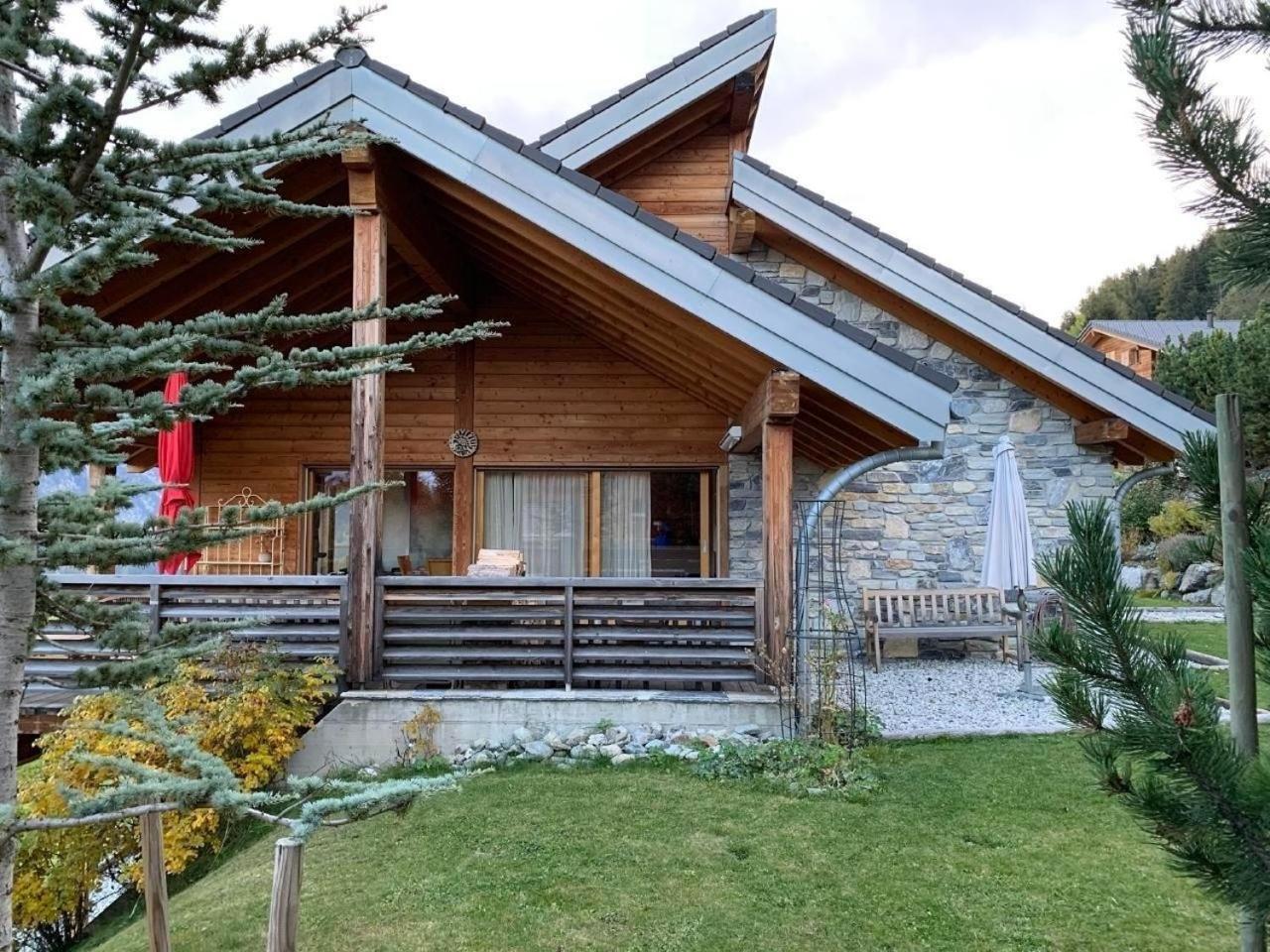 Modernes Chalet - Blue Merle Villa Vercorin Exterior photo